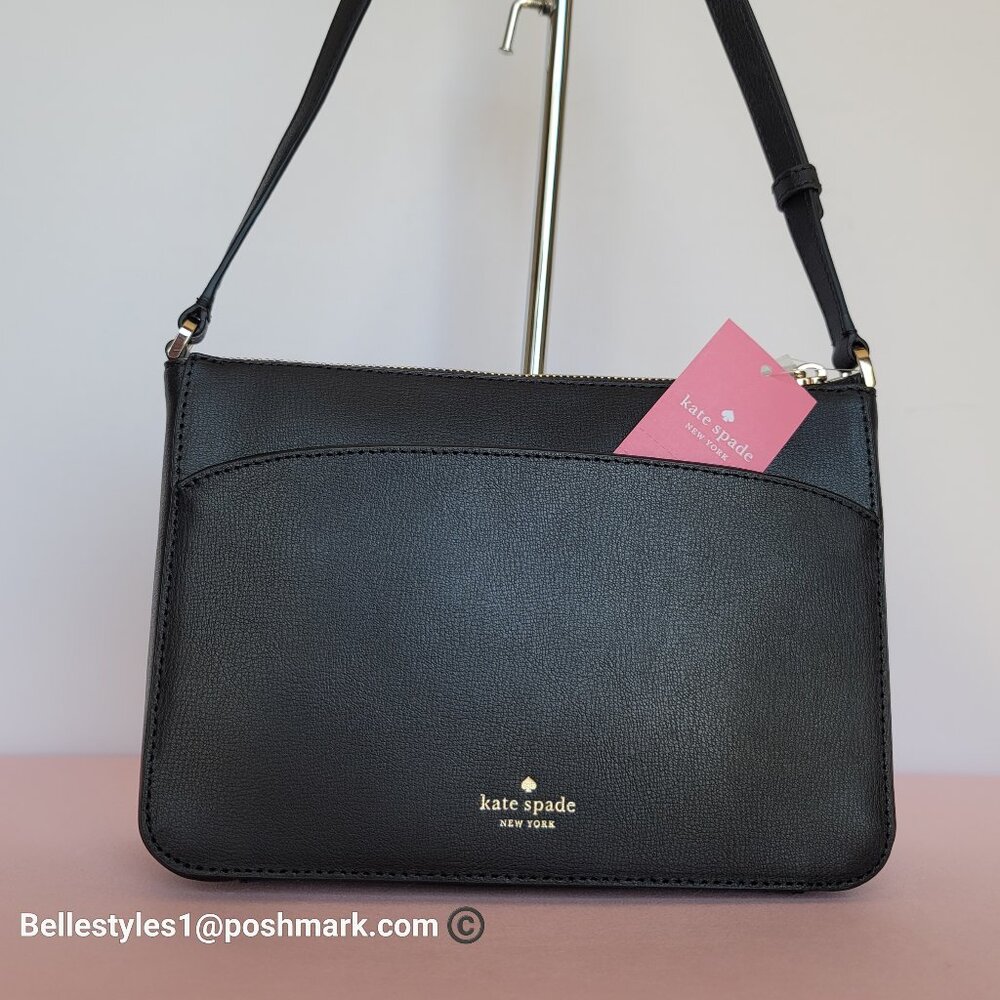 KATE SPADE Adel Small Top-zip Leather Crossbody Bag- Black Color ⭐🎈 - Picture 7 of 16